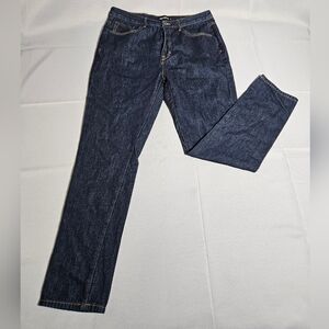 Karl Lagerfeld Paris Dark Wash Straight Leg Mid Rise Classic 100% Cotton Size 10